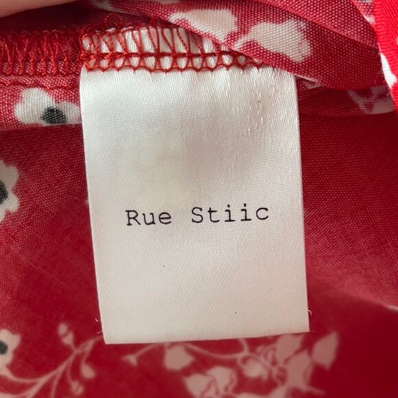 Free People Rue Stiic Westcott One Shoulder Midi Dress Floral Poppy Red Medium - Picture 8 of 12